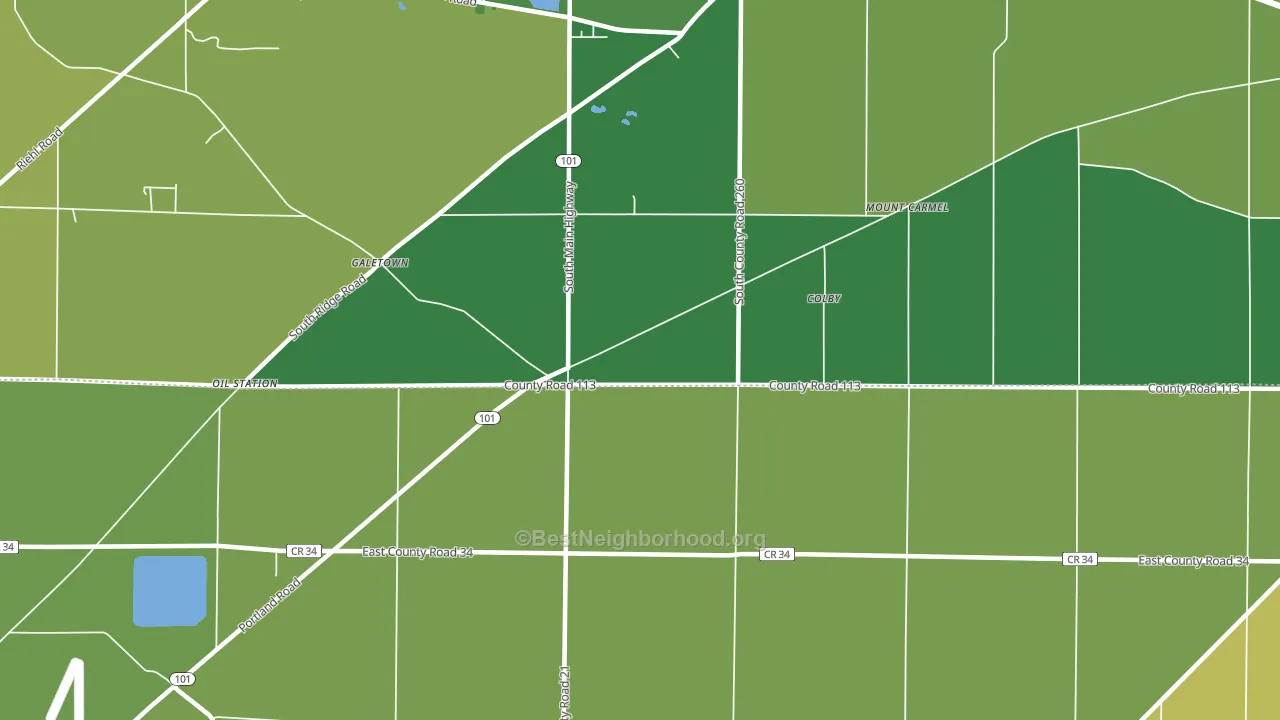 Colby, OH block-group voter-turnout map