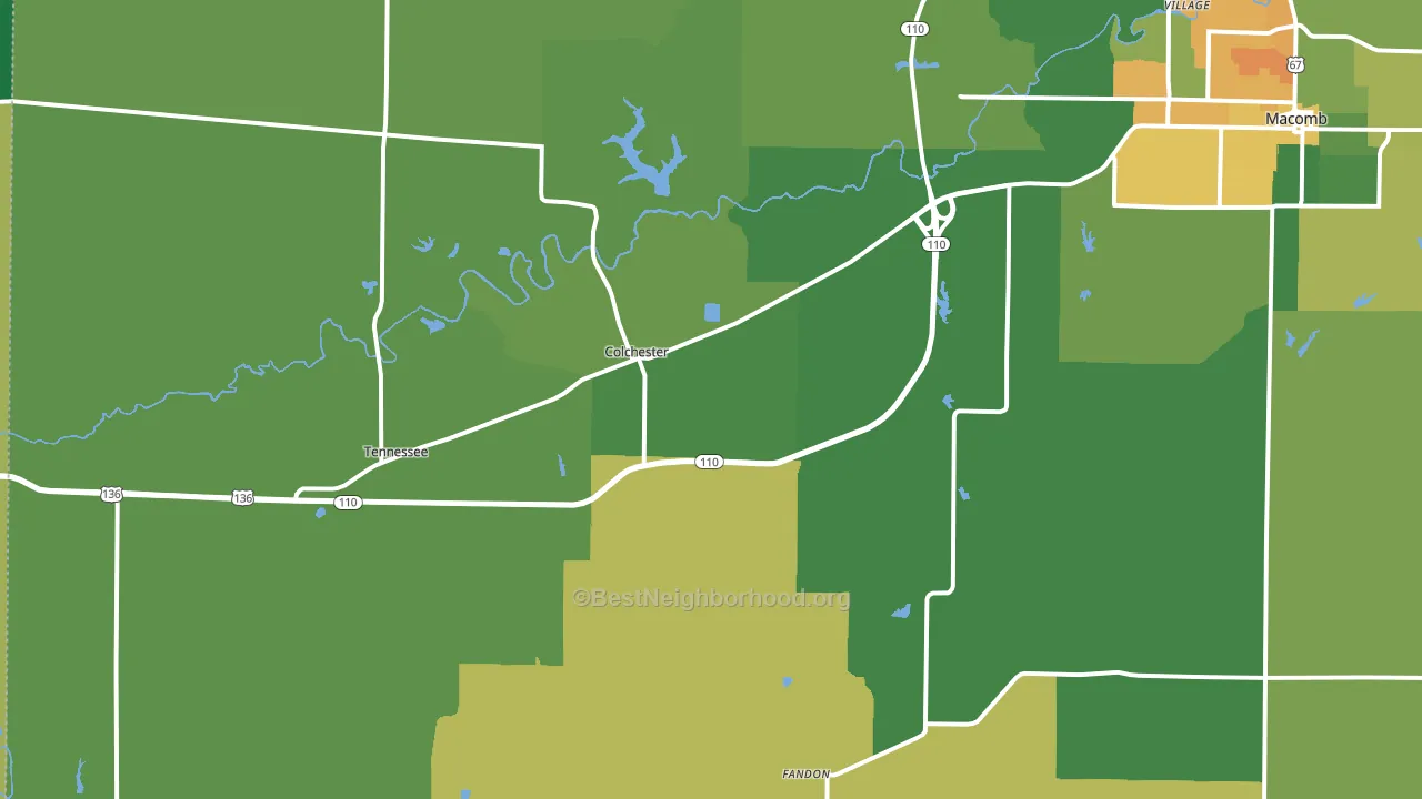 Colchester, IL block-group voter-turnout map