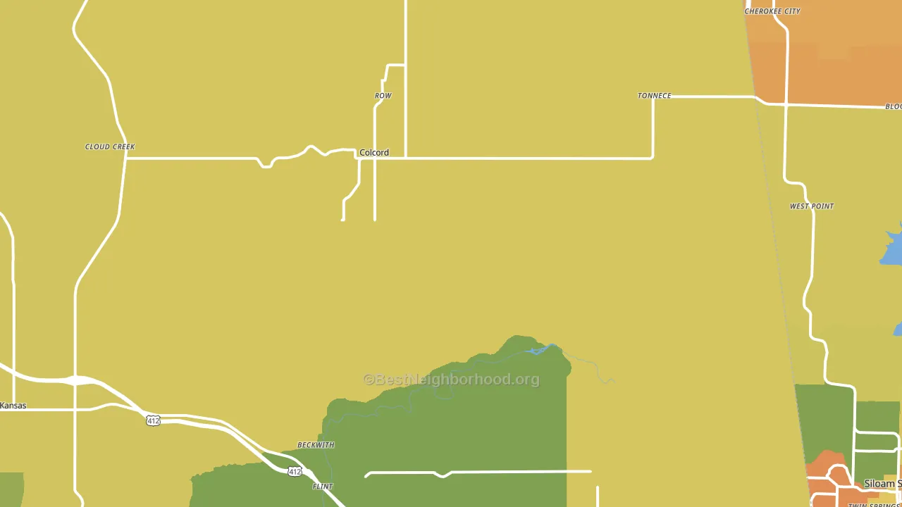 Colcord, OK block-group voter-turnout map