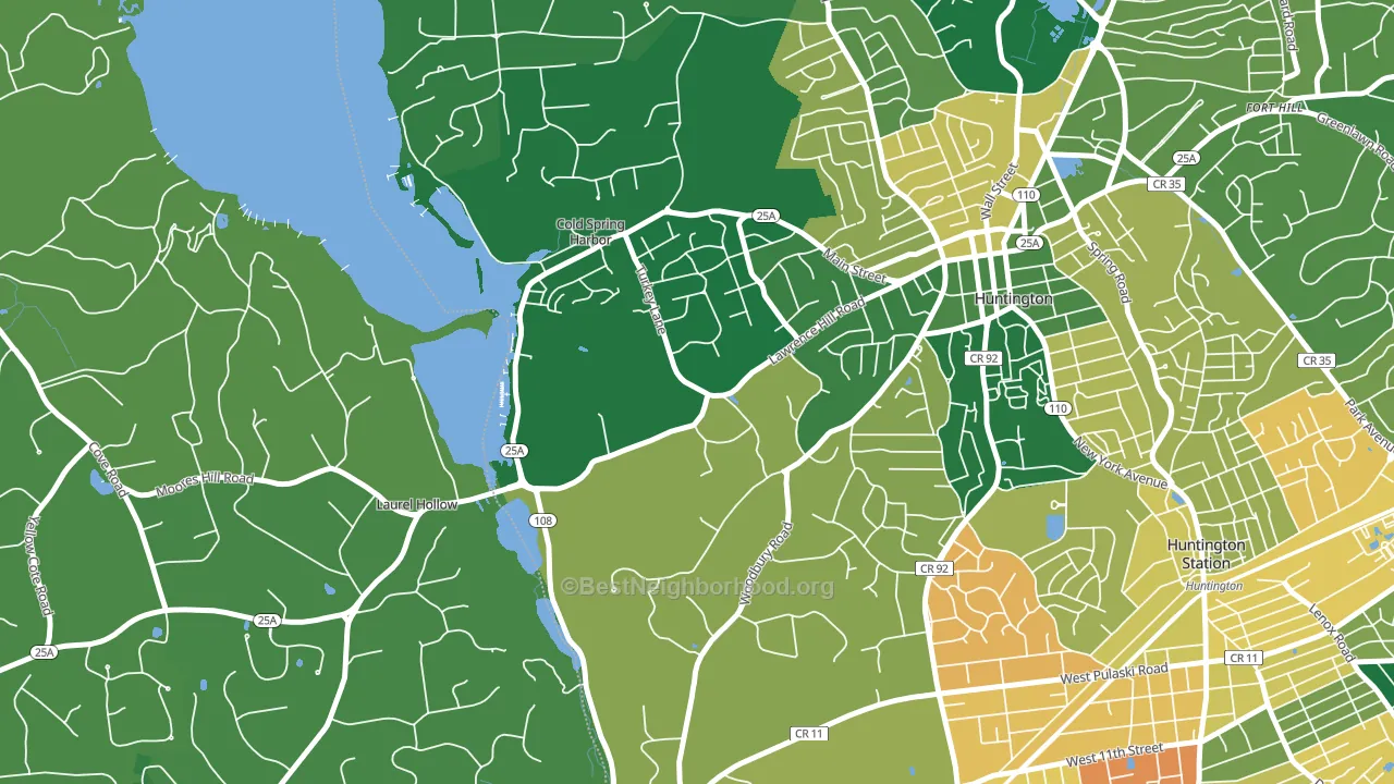 Cold Spring Harbor, NY block-group voter-turnout map
