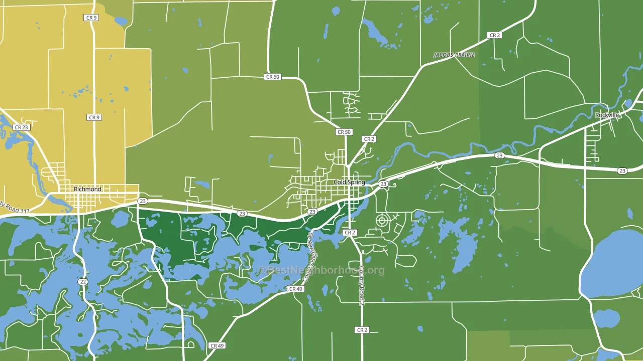 Cold Spring, MN block-group voter-turnout map