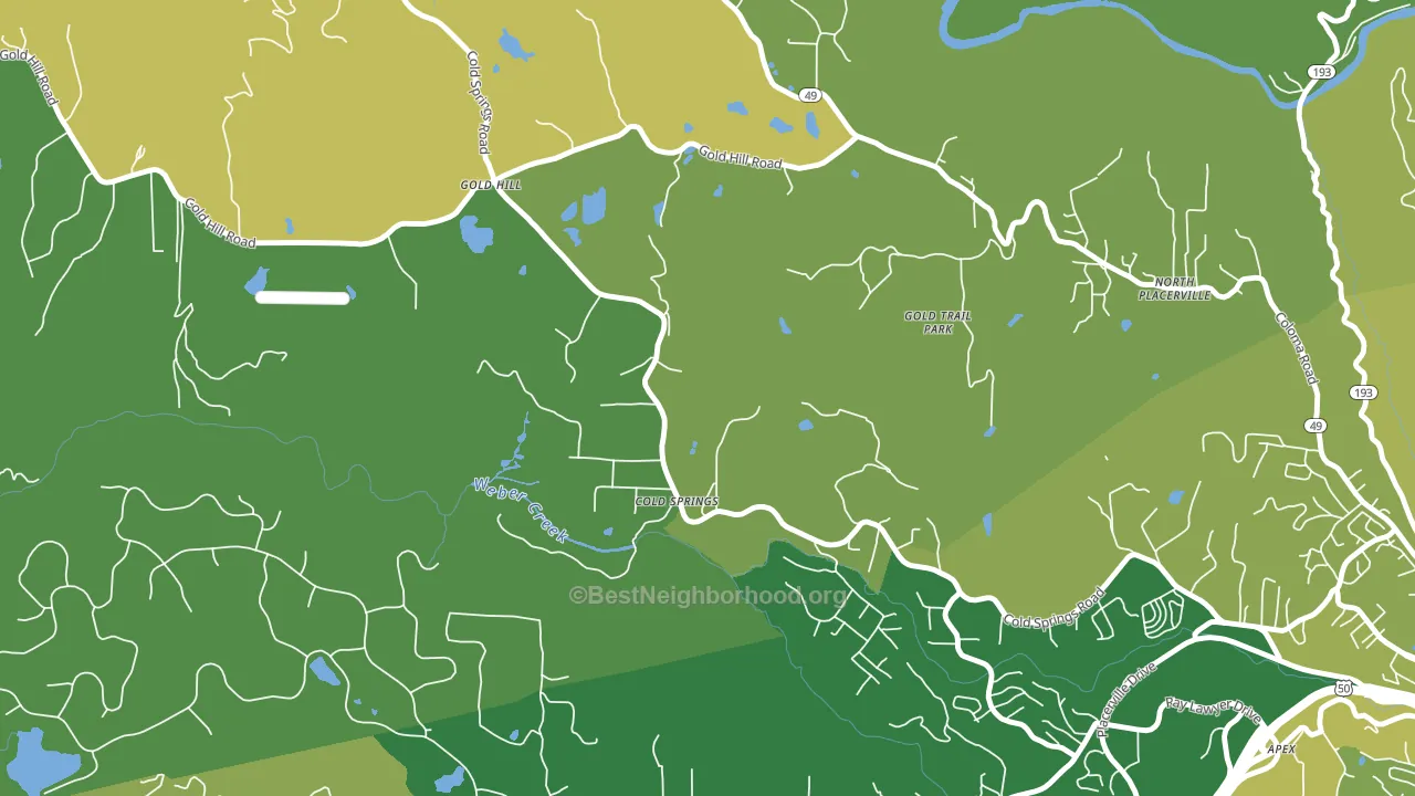 Cold Springs, CA block-group voter-turnout map