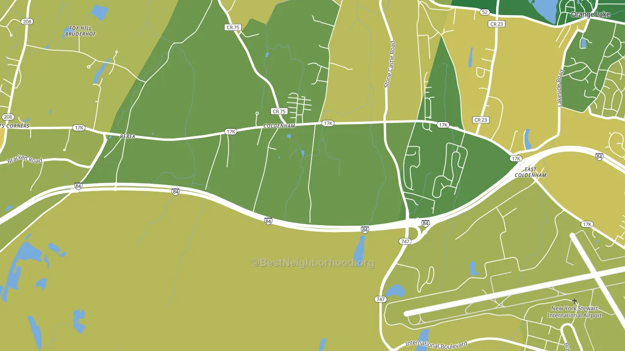 Coldenham, NY block-group voter-turnout map
