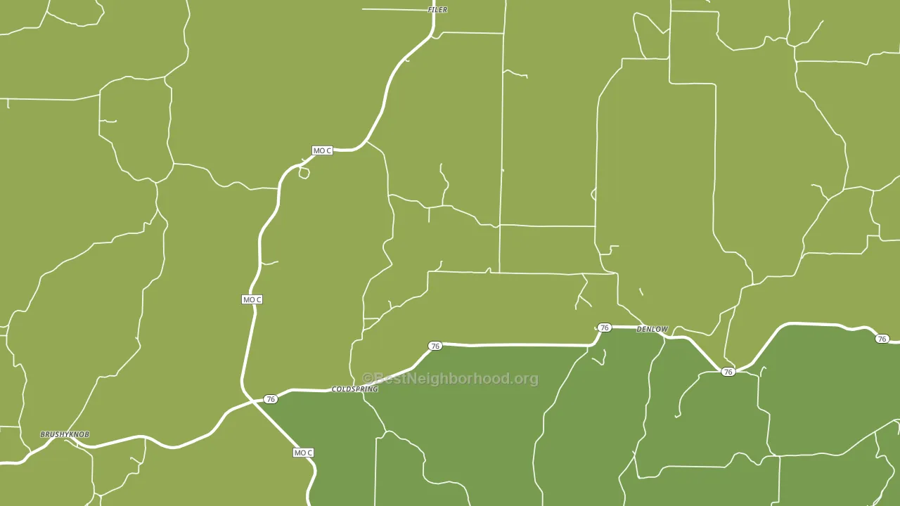 Coldspring, MO block-group voter-turnout map