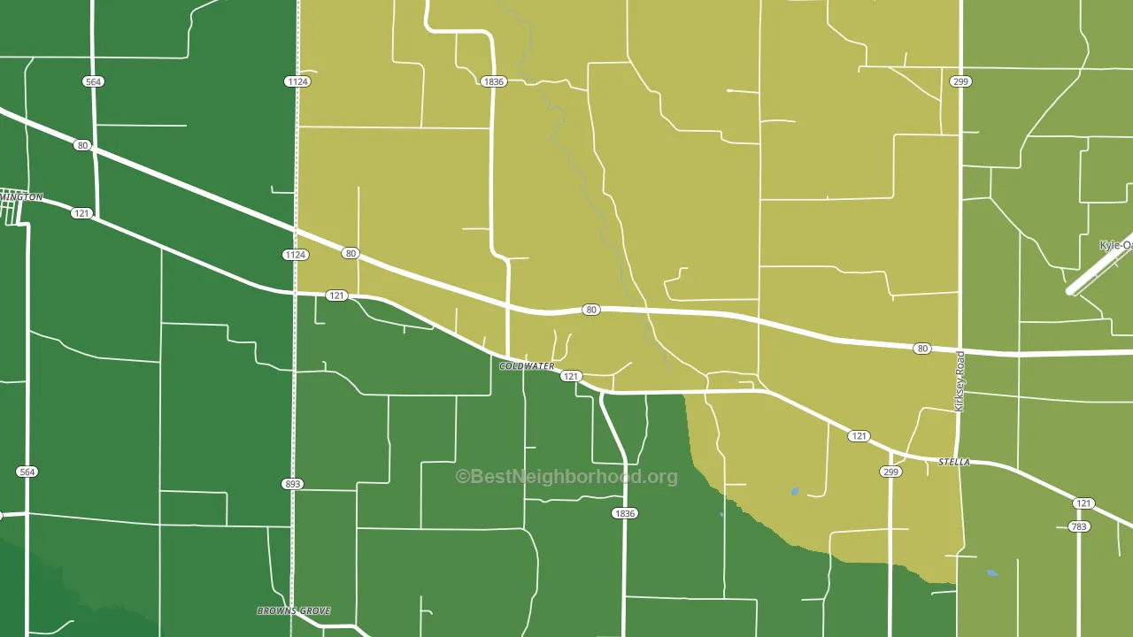 Coldwater, KY block-group voter-turnout map