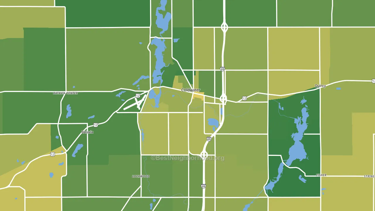 Coldwater, MI block-group voter-turnout map