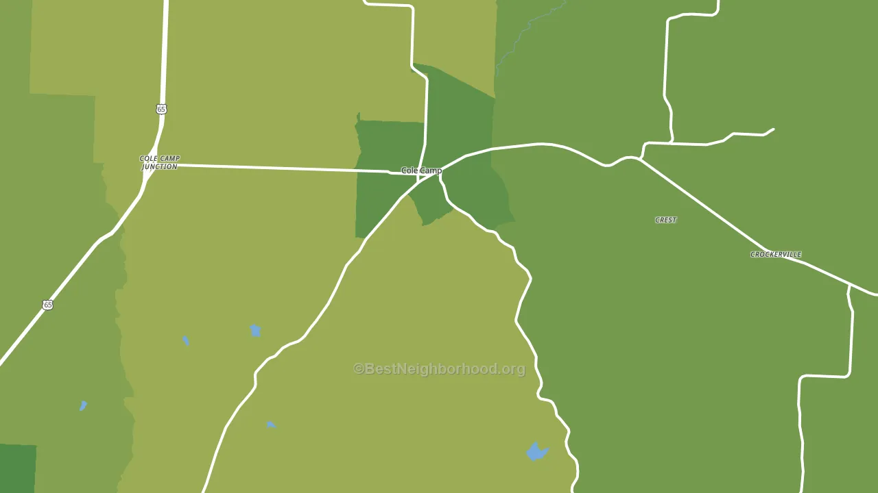 Cole Camp, MO block-group voter-turnout map