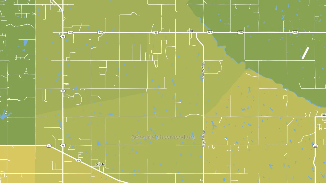 Cole, OK block-group voter-turnout map