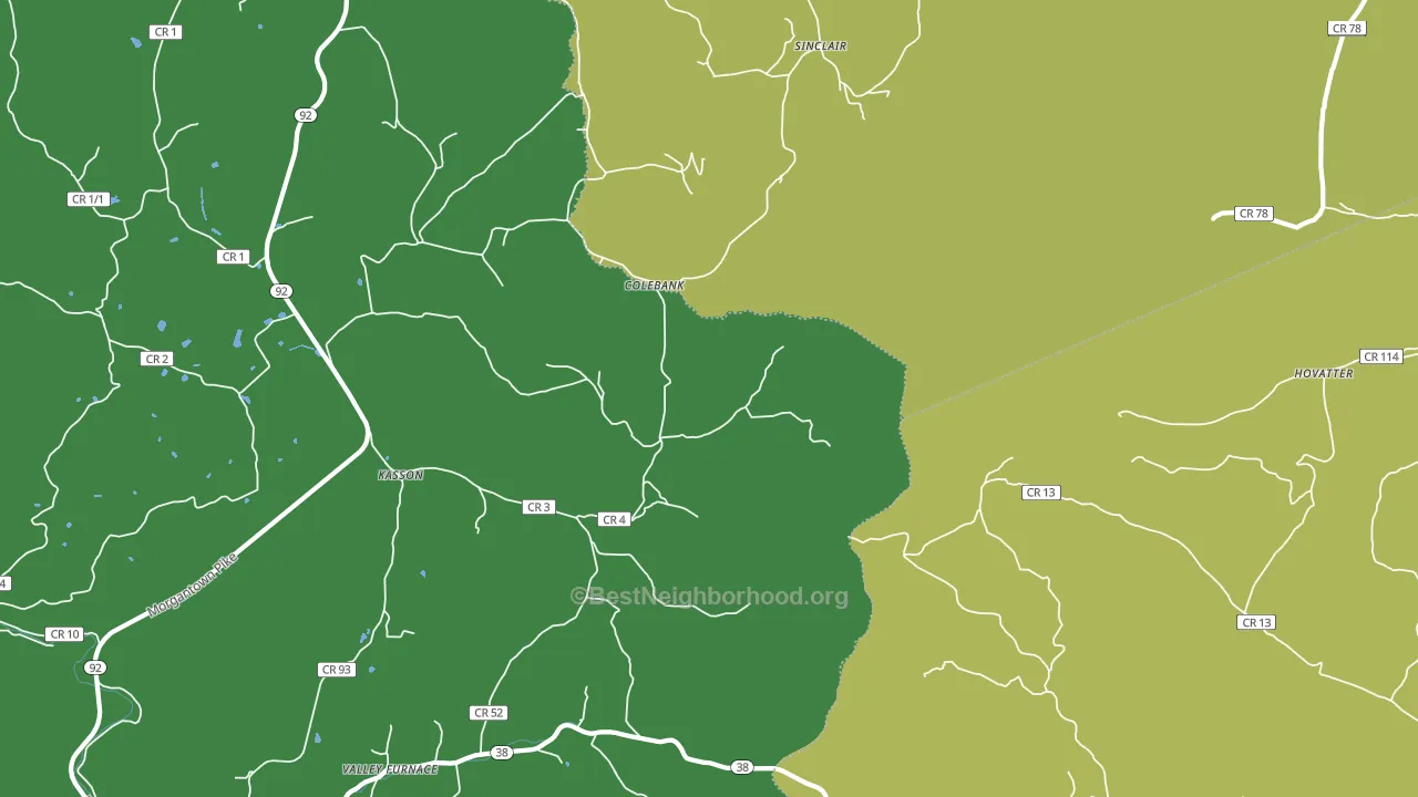 Colebank, WV block-group voter-turnout map