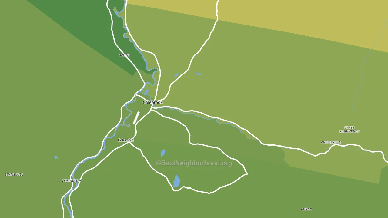 Colebrook, NH block-group voter-turnout map