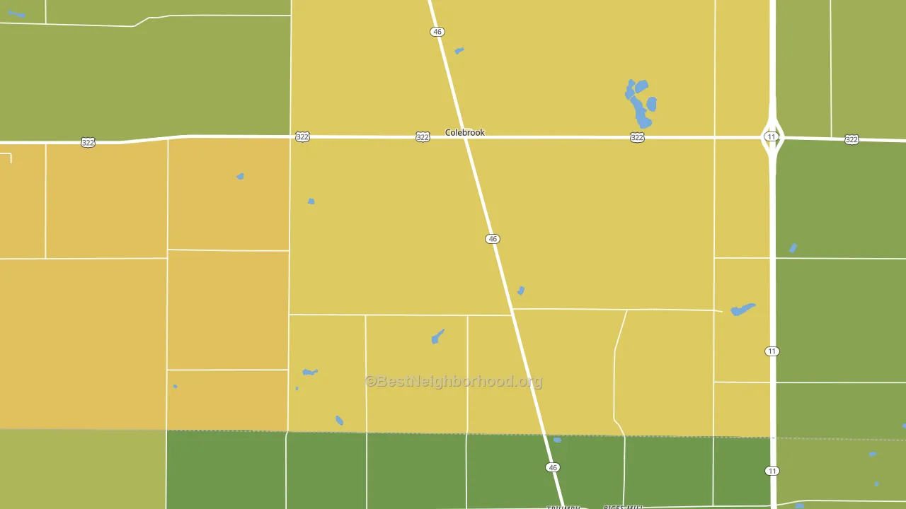 Colebrook, OH block-group voter-turnout map