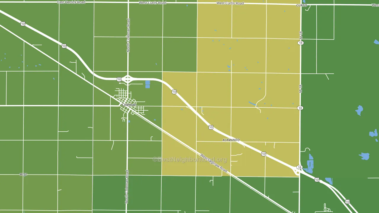 Coleman, MI block-group voter-turnout map
