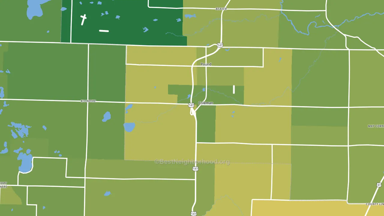 Coleman, WI block-group voter-turnout map
