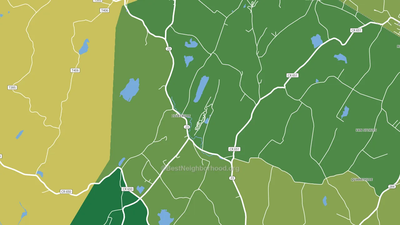 Colesville, NJ block-group voter-turnout map