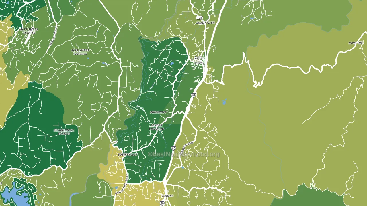 Colfax, CA block-group voter-turnout map