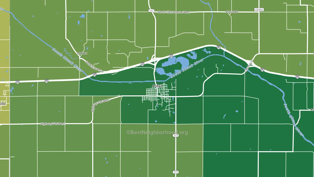 Colfax, IA block-group voter-turnout map