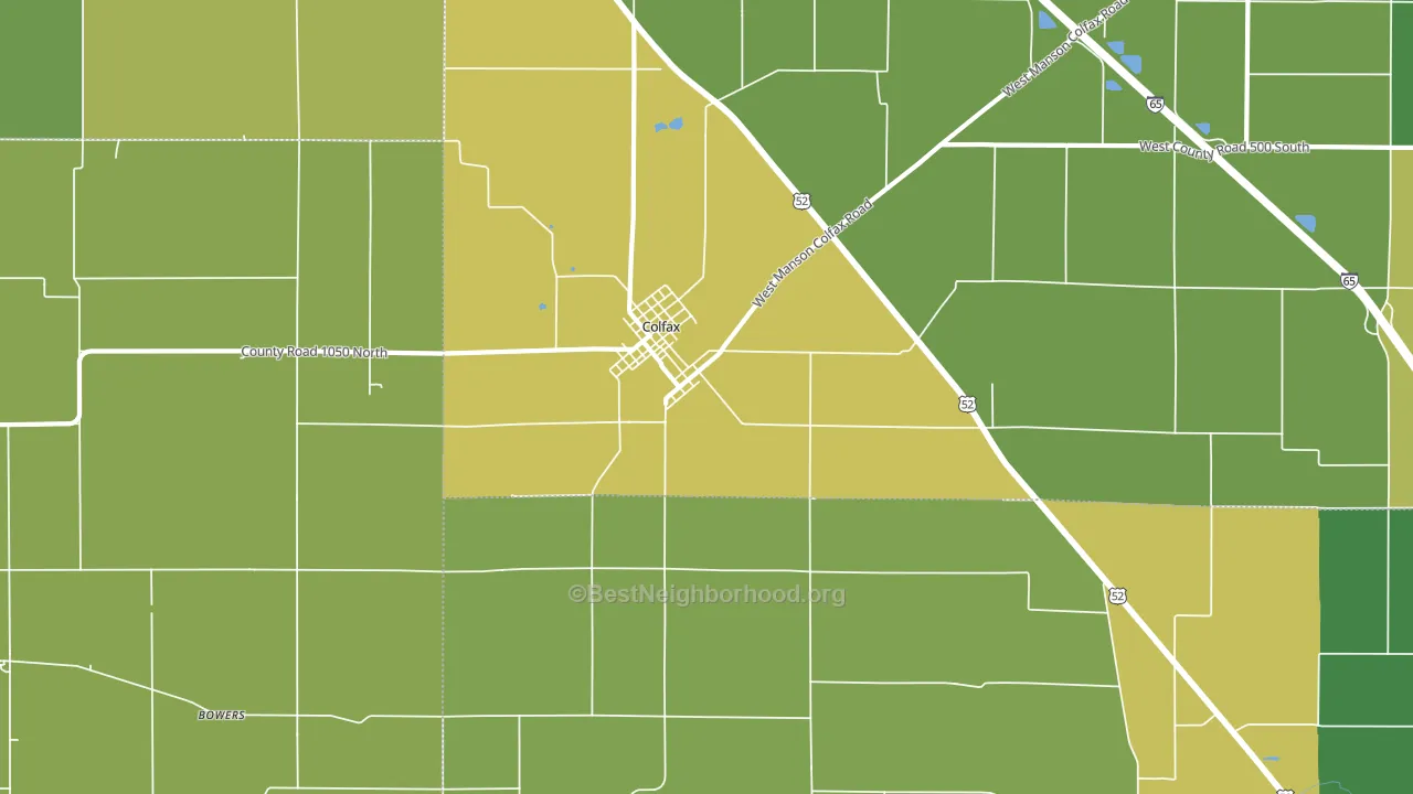 Colfax, IN block-group voter-turnout map
