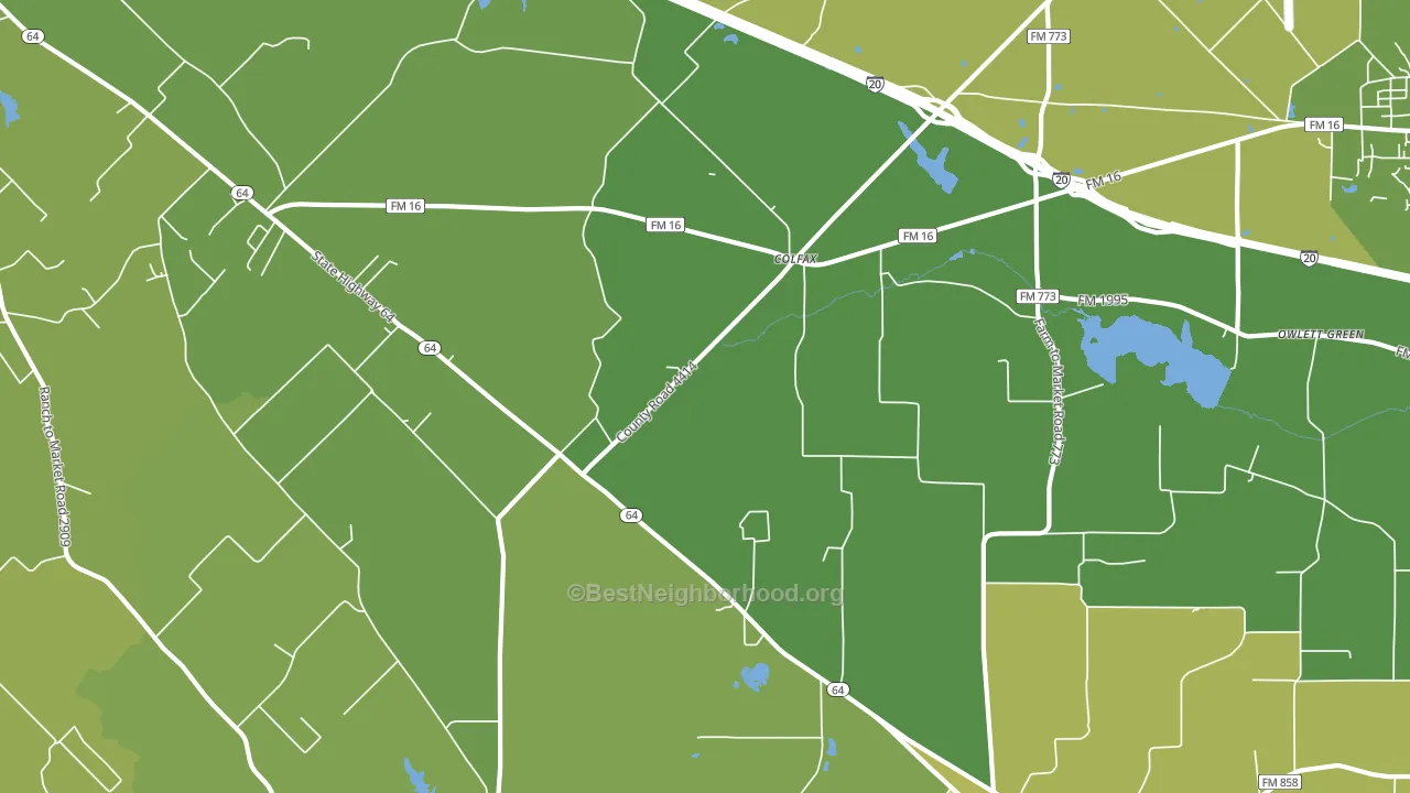 Colfax, TX block-group voter-turnout map