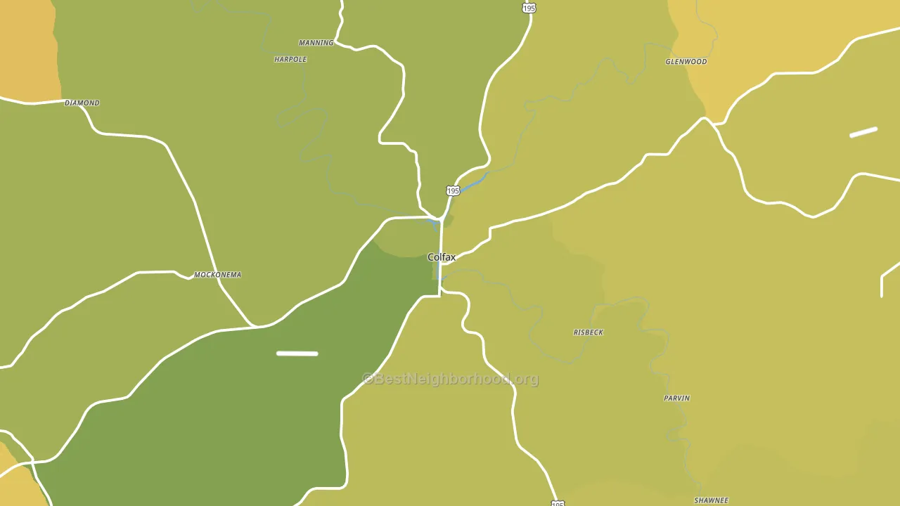 Colfax, WA block-group voter-turnout map