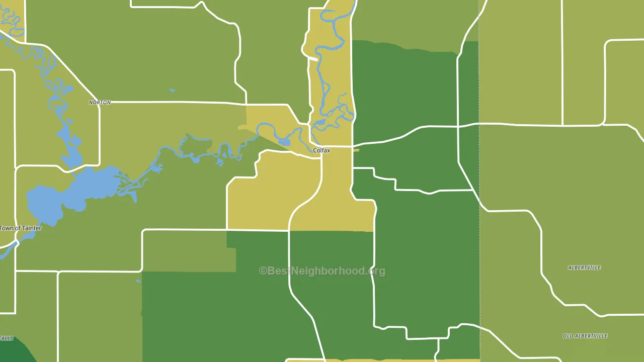 Colfax, WI block-group voter-turnout map