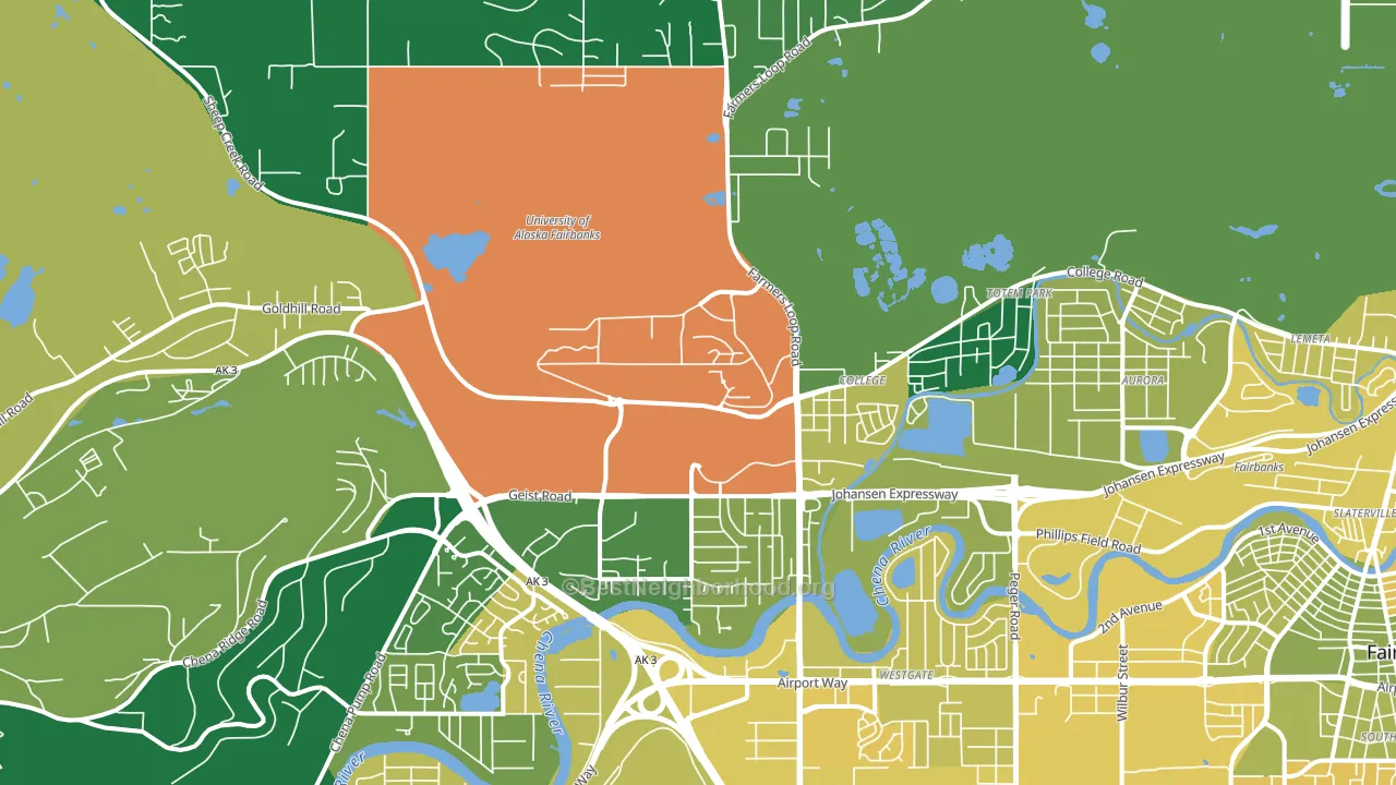 College, AK block-group voter-turnout map