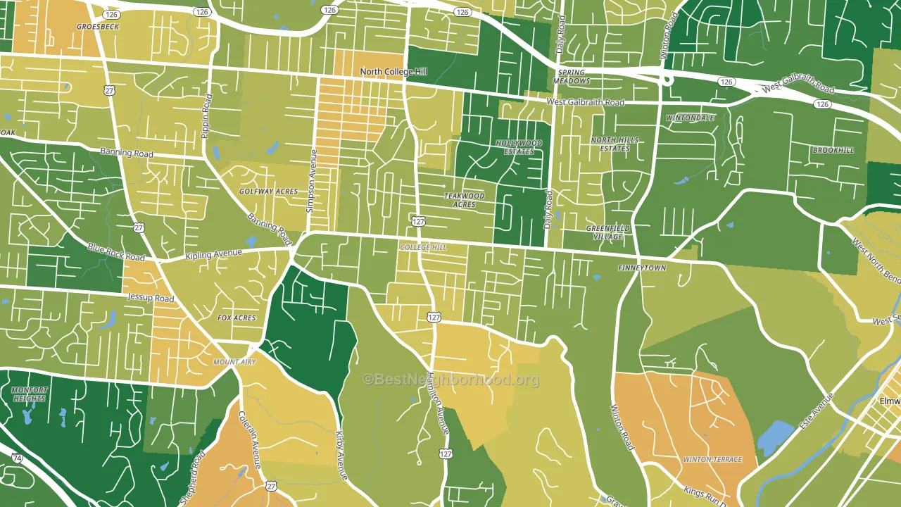 College Hill, Cincinnati, OH block-group voter-turnout map