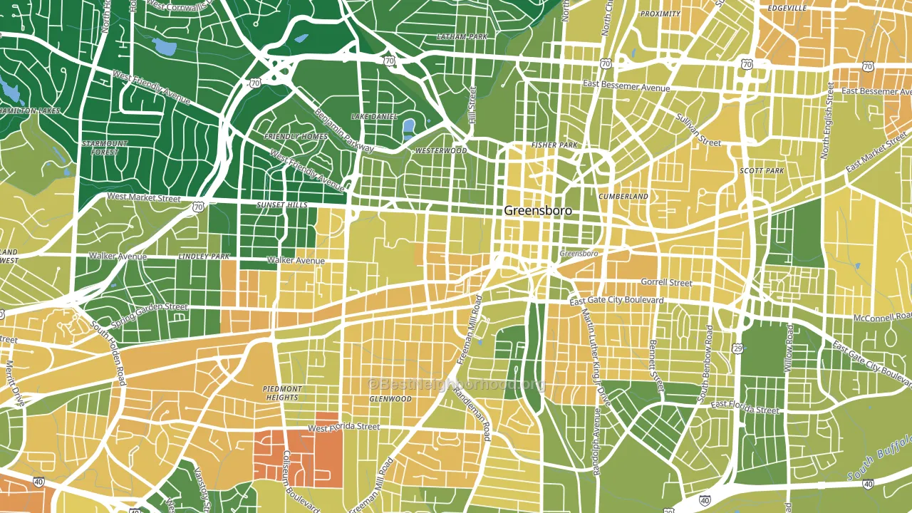 College Hill, Greensboro, NC block-group voter-turnout map