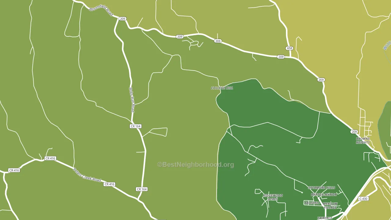 College Hill, OH block-group voter-turnout map