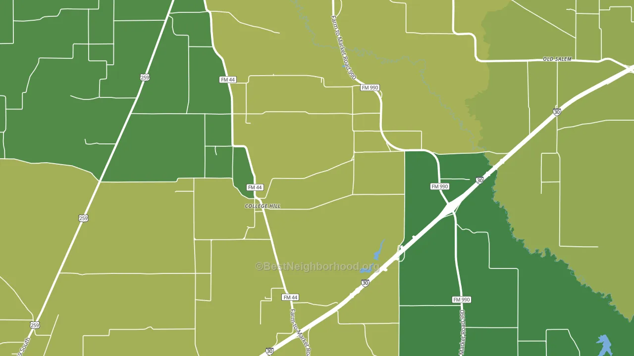 College Hill, TX block-group voter-turnout map
