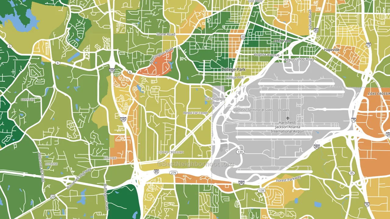College Park, GA block-group voter-turnout map