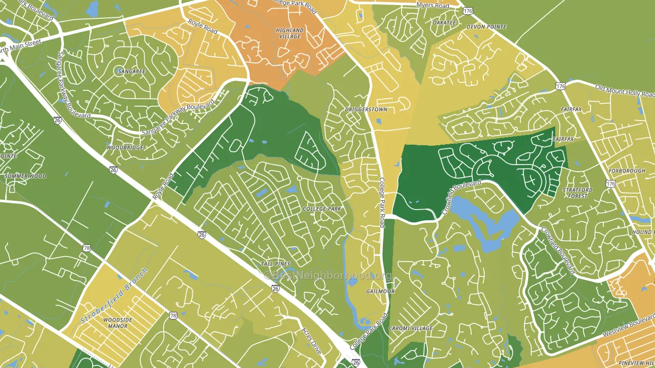 College Park, Ladson, SC block-group voter-turnout map