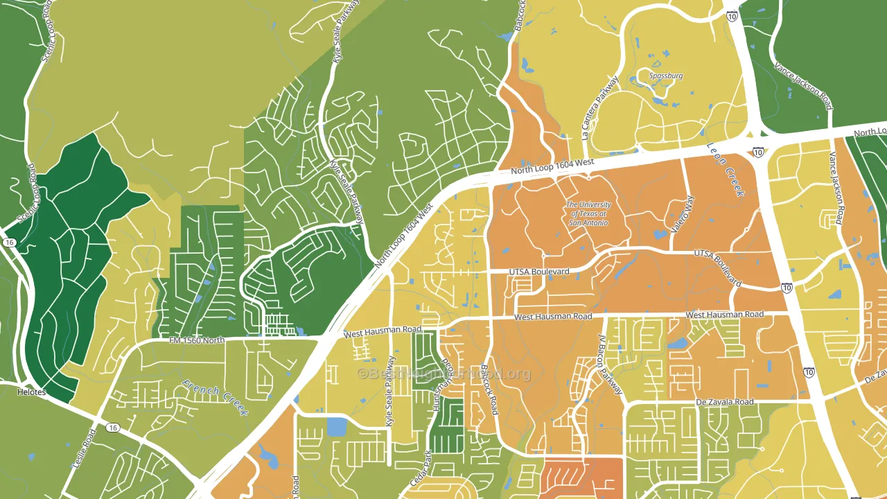 College Park San Antonio, San Antonio, TX block-group voter-turnout map