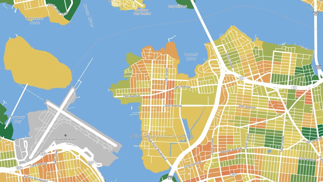 College Point, Queens, NY block-group voter-turnout map