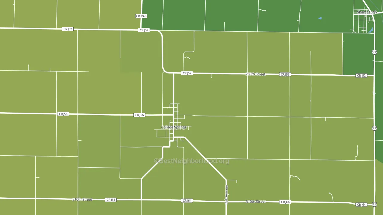 College Springs, IA block-group voter-turnout map