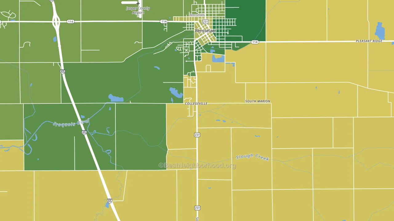 Collegeville, IN block-group voter-turnout map