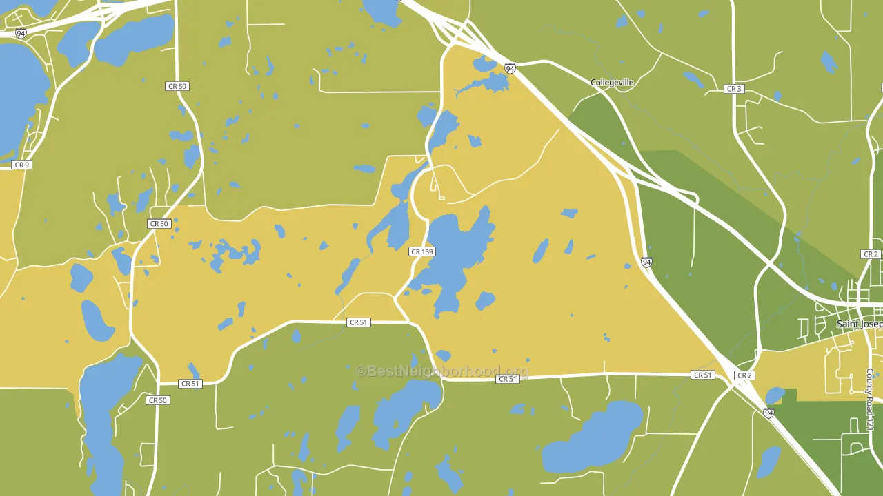 Collegeville, MN block-group voter-turnout map