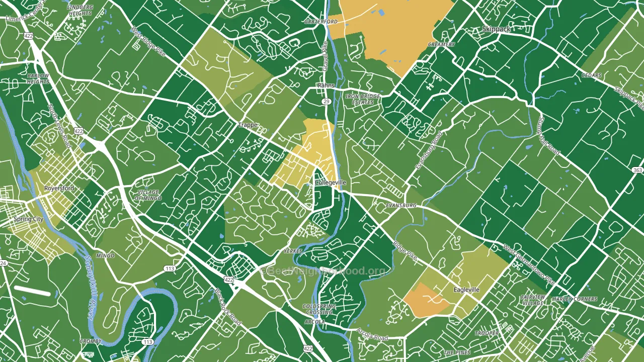 Collegeville, PA block-group voter-turnout map