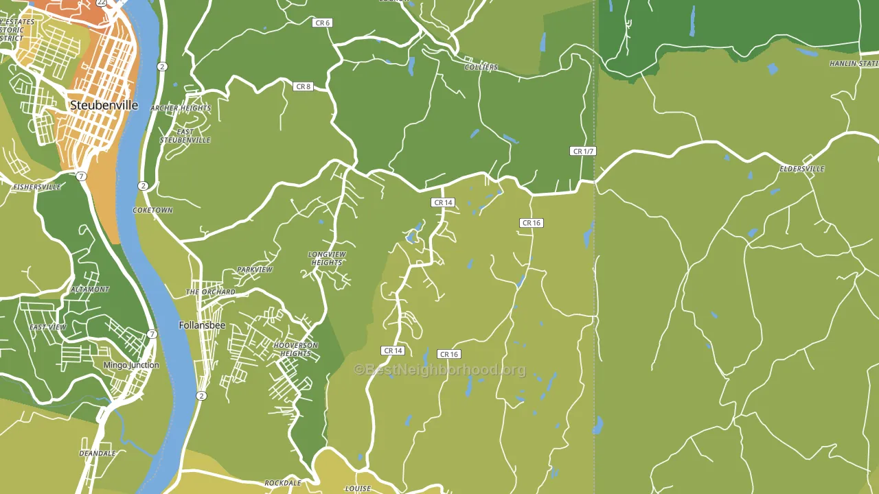 Colliers, WV block-group voter-turnout map