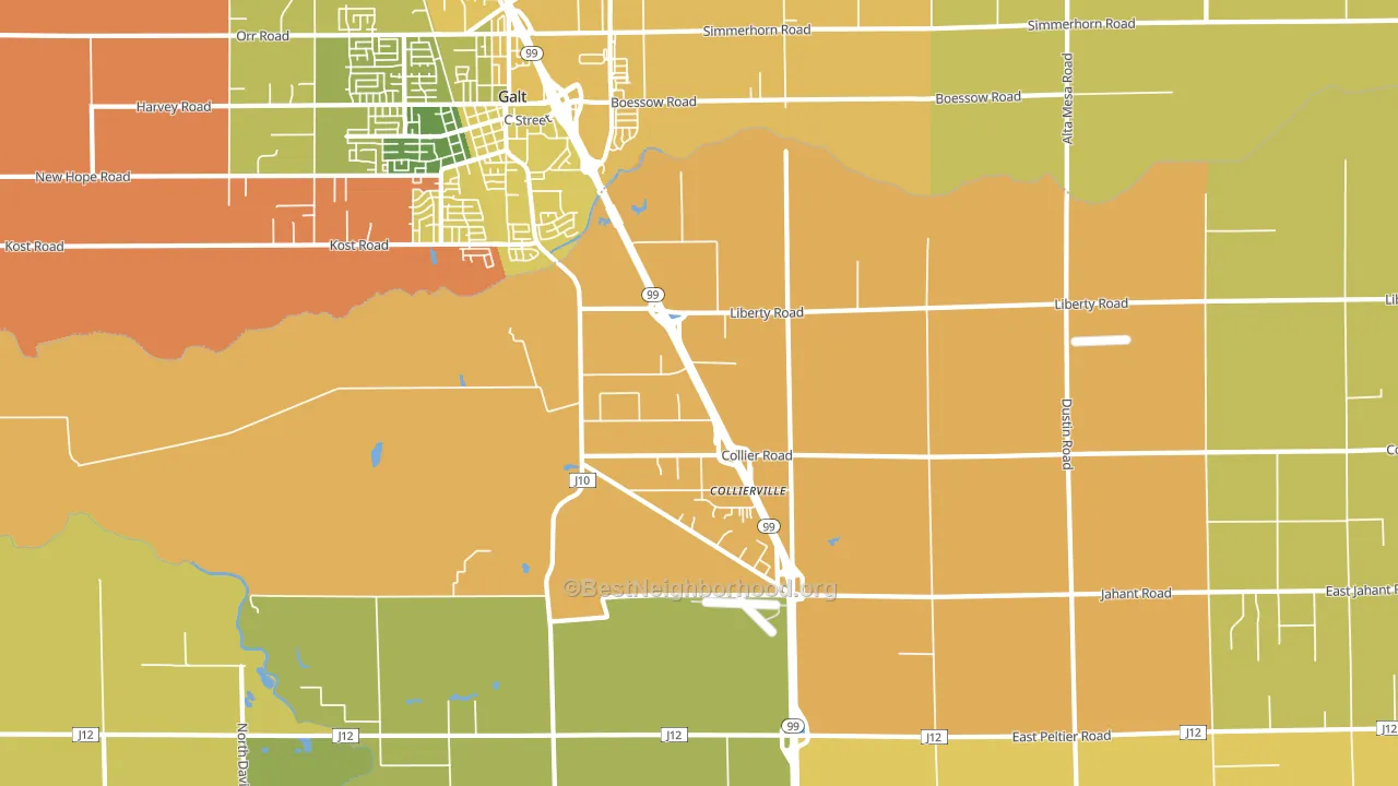 Collierville, CA block-group voter-turnout map