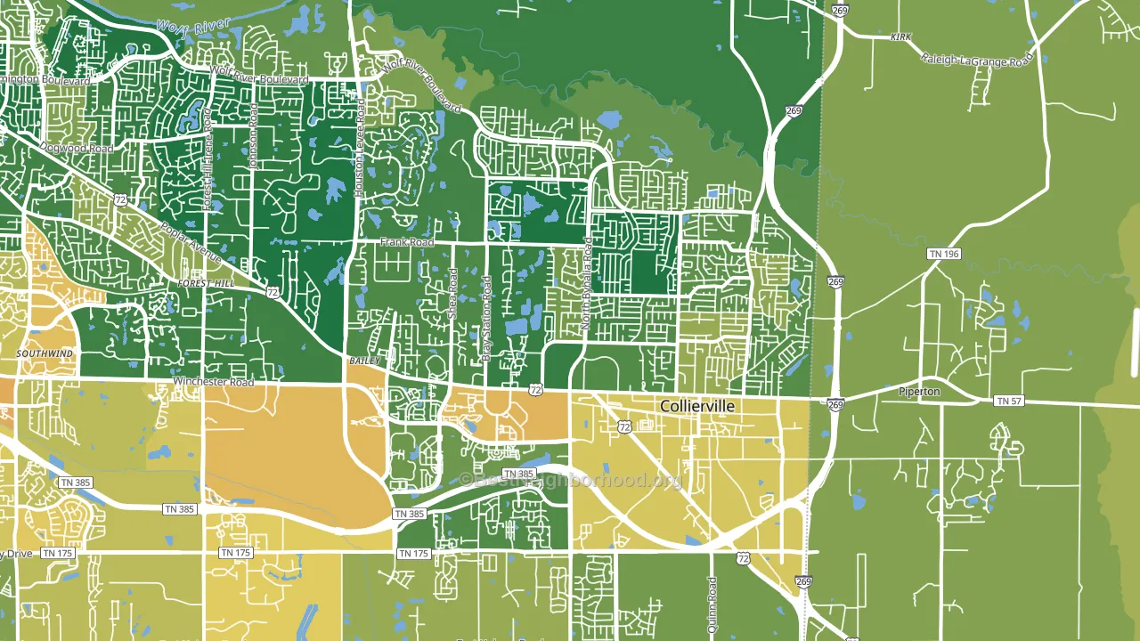 Collierville, TN block-group voter-turnout map