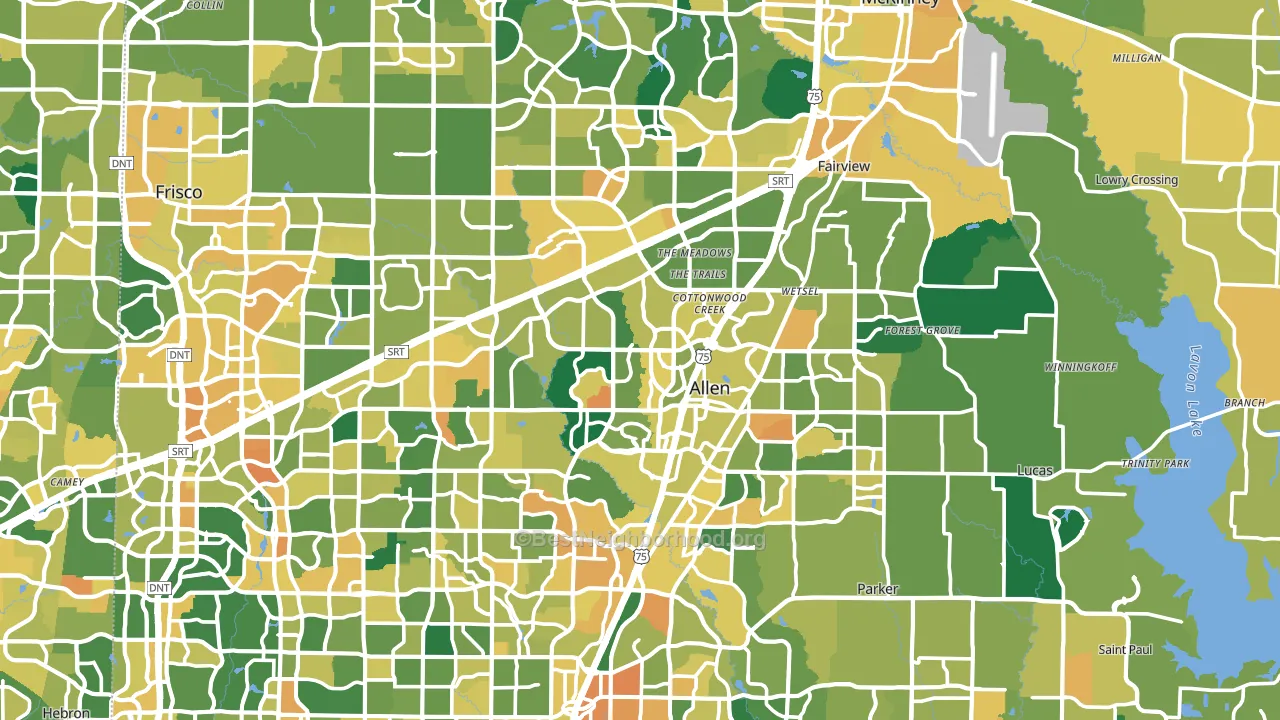 Collin County, TX block-group voter-turnout map