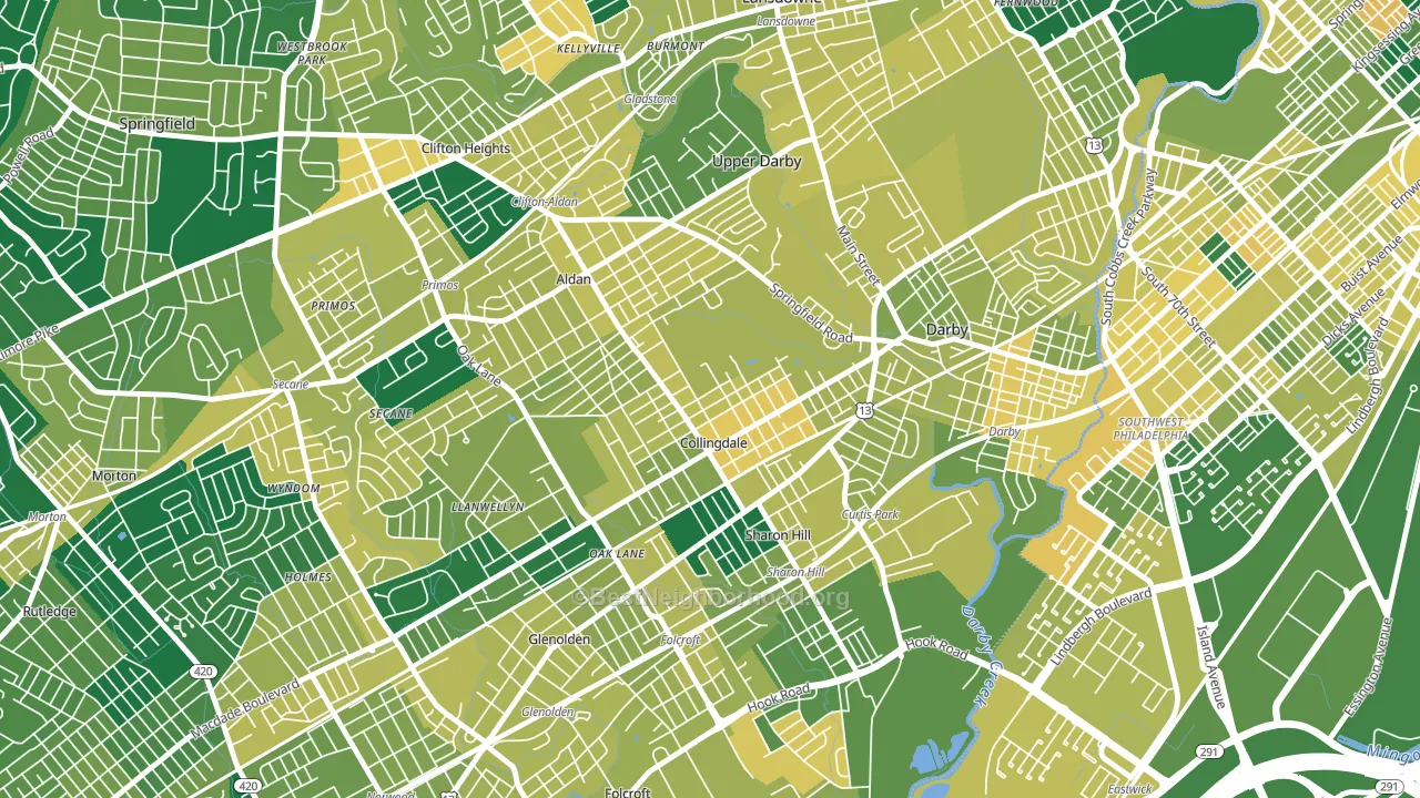 Collingdale, PA block-group voter-turnout map