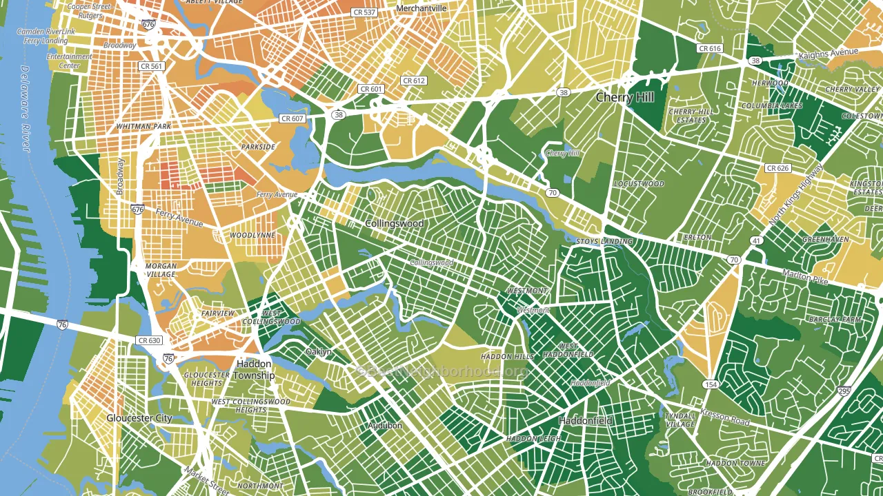 Collingswood, NJ block-group voter-turnout map
