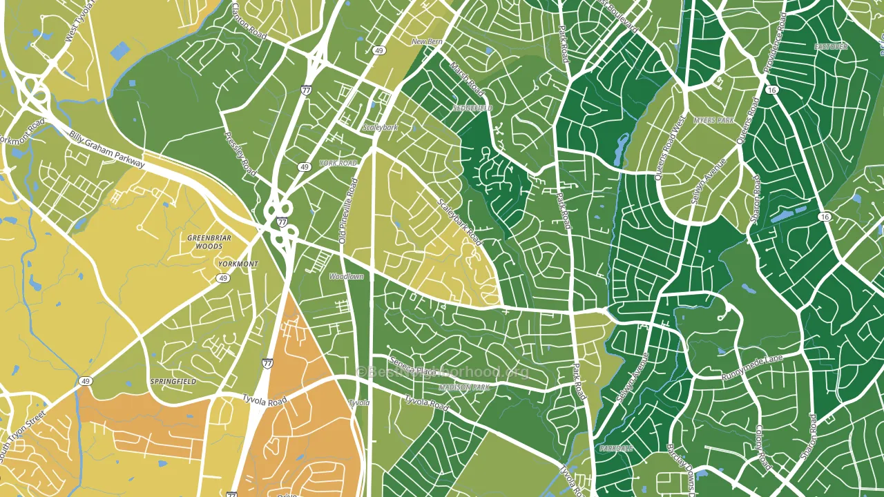 Collingwood, Charlotte, NC block-group voter-turnout map