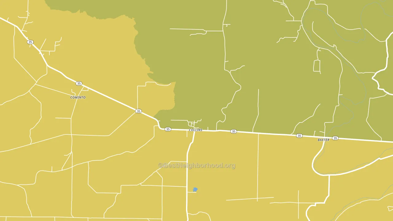 Collins, AR block-group voter-turnout map