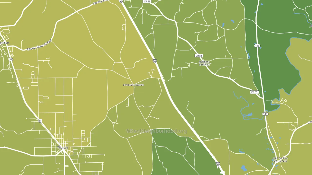 Collins Chapel, AL block-group voter-turnout map