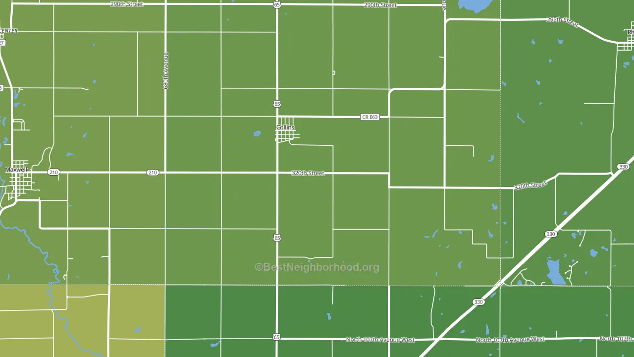 Collins, IA block-group voter-turnout map