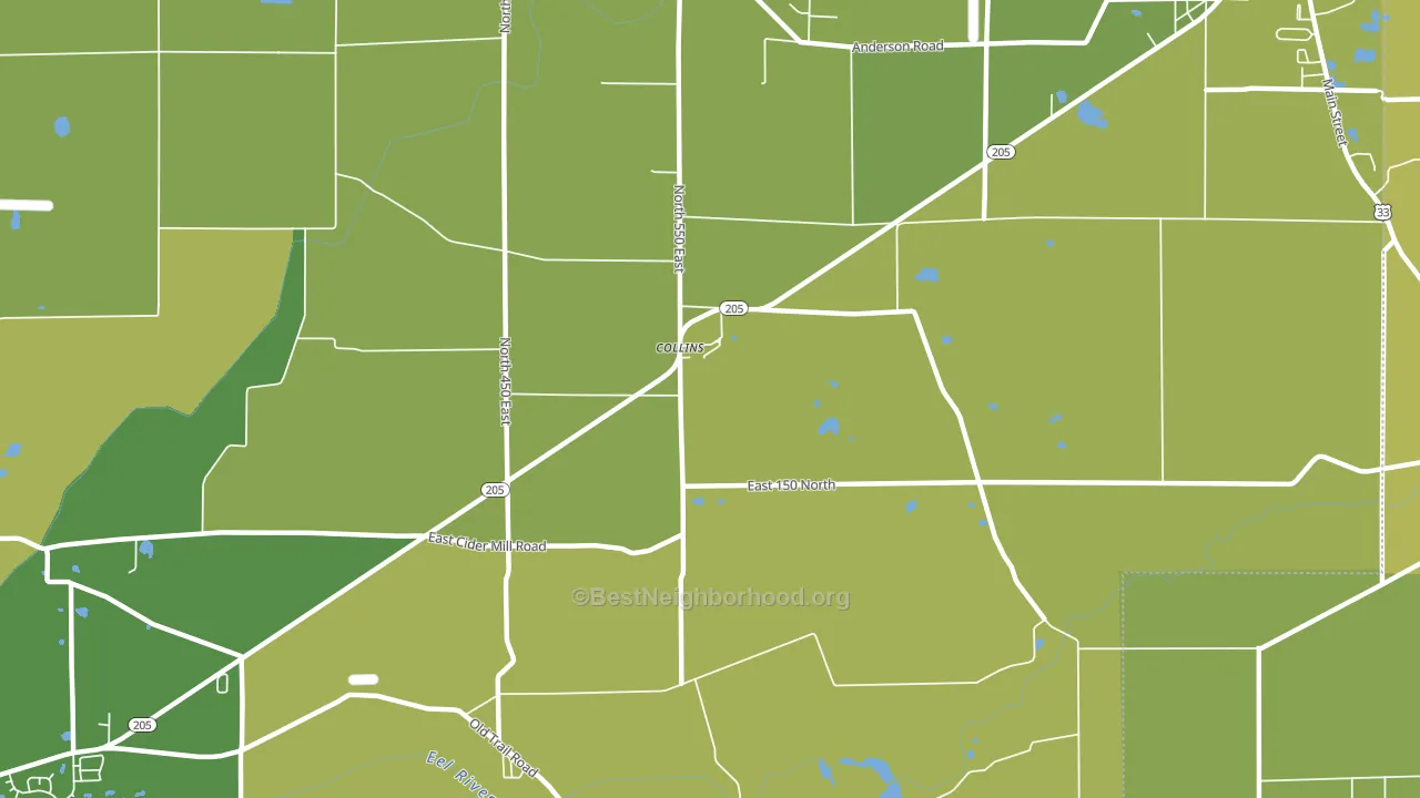 Collins, IN block-group voter-turnout map