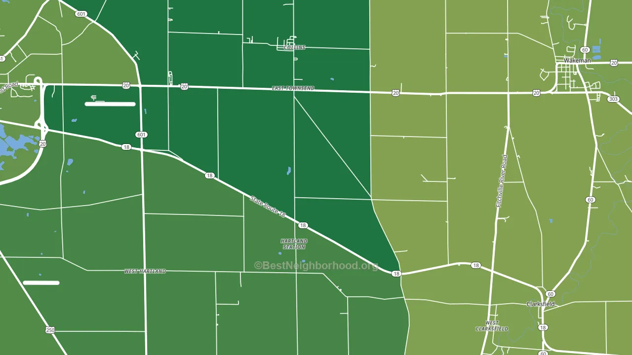 Collins, OH block-group voter-turnout map