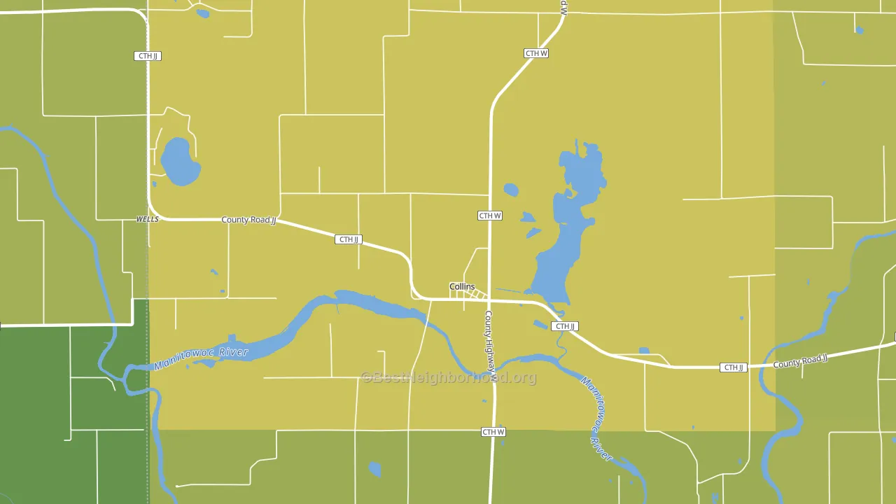 Collins, WI block-group voter-turnout map